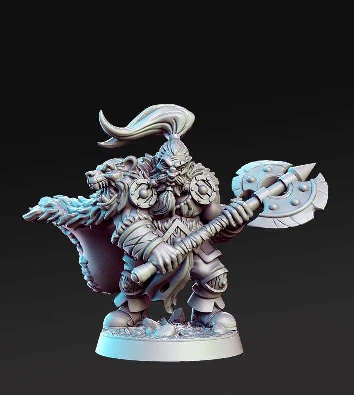 38mm 56mm Resin Model Dwarf Dwarves Warrior Prime Figure Unpainted RW-071