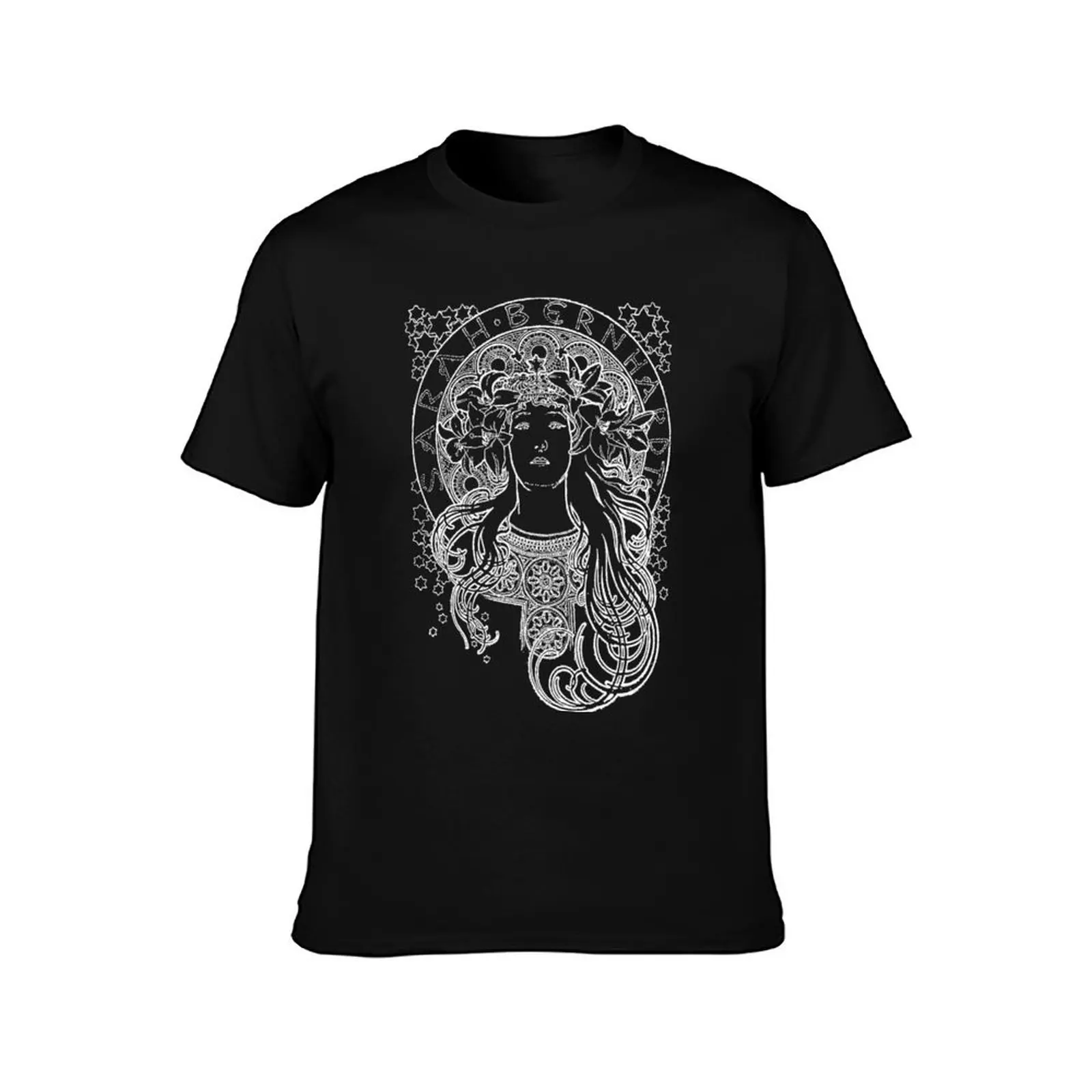 Alphonse Mucha Sarah Bernhardt Design Graphic \t T-Shirt Basic Regular Fit Casual T-Shirt