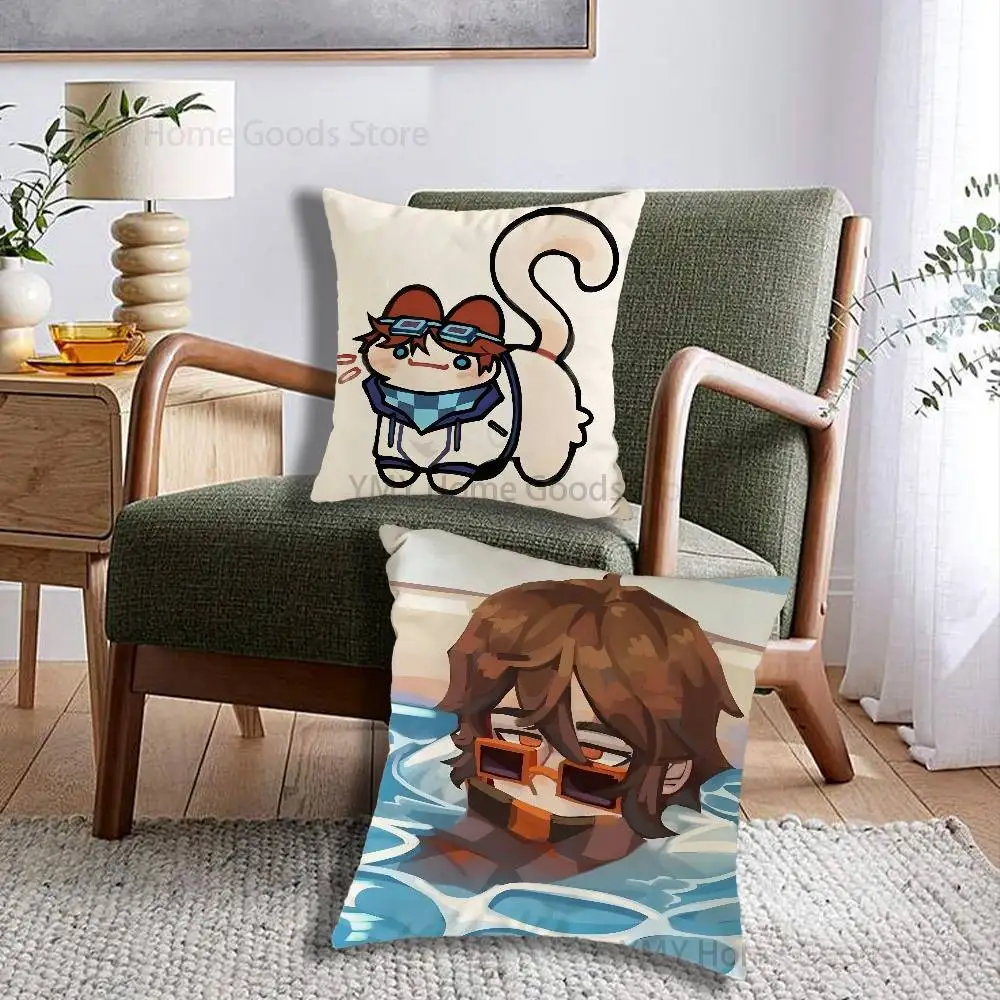 Red Hair M-MrLololoshka JDH Print Throw Pillow Cover Square Cushion Case for Living Room Bedroom Decor