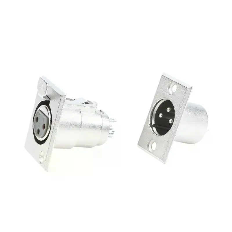 3 Pin XLR Panel Mount Connectors 4 Pack 2 Male 2 Female Jack Plugs for School Auditorium Audio System Repair