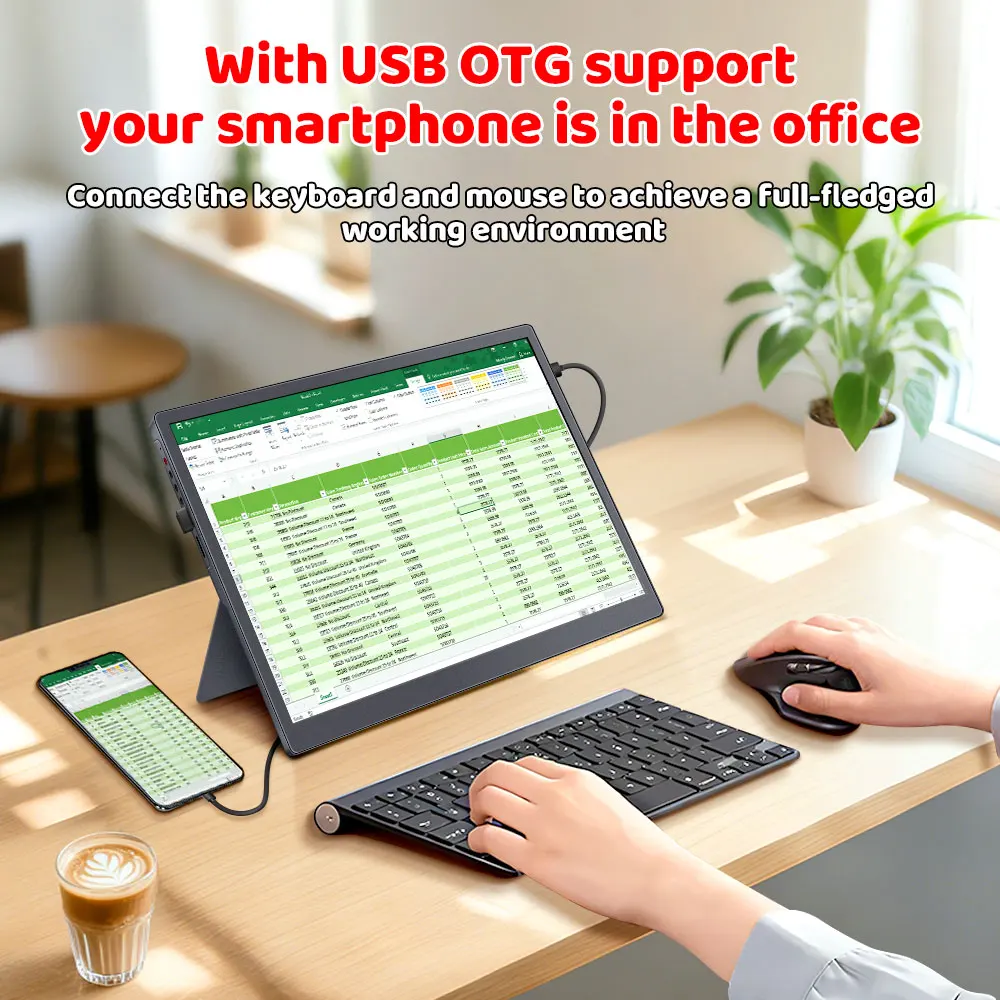HAILESI S123 Portable Monitor 12.3 Inches, 2.4K, 2400x1600, Switch 2 Dock Not Required, OTG Compatible, 3:2 Screen 380nit