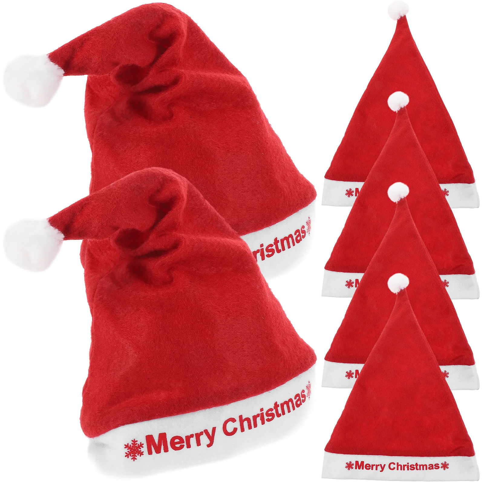 

6pcs Christmas Hat Santa Claus Hat For Men Women Warm Comfortable Party Costume Xmas Cosplay Santa Lightweight Soft