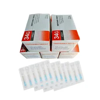 Pequeña aguja de belleza superfina desechable indolora 34G 2,5mm 4mm 13mm agujas de herramienta para párpados de dientes ultrafinos