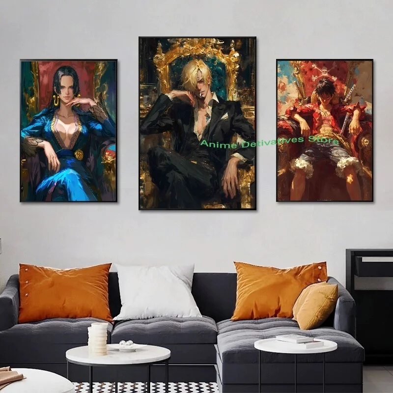 Anime One Piece Character Nami Luffy Zoro Boa·Hancock HD Poster Canvas Painting Bar Room Wall Aesthetic Art Decorative Painting