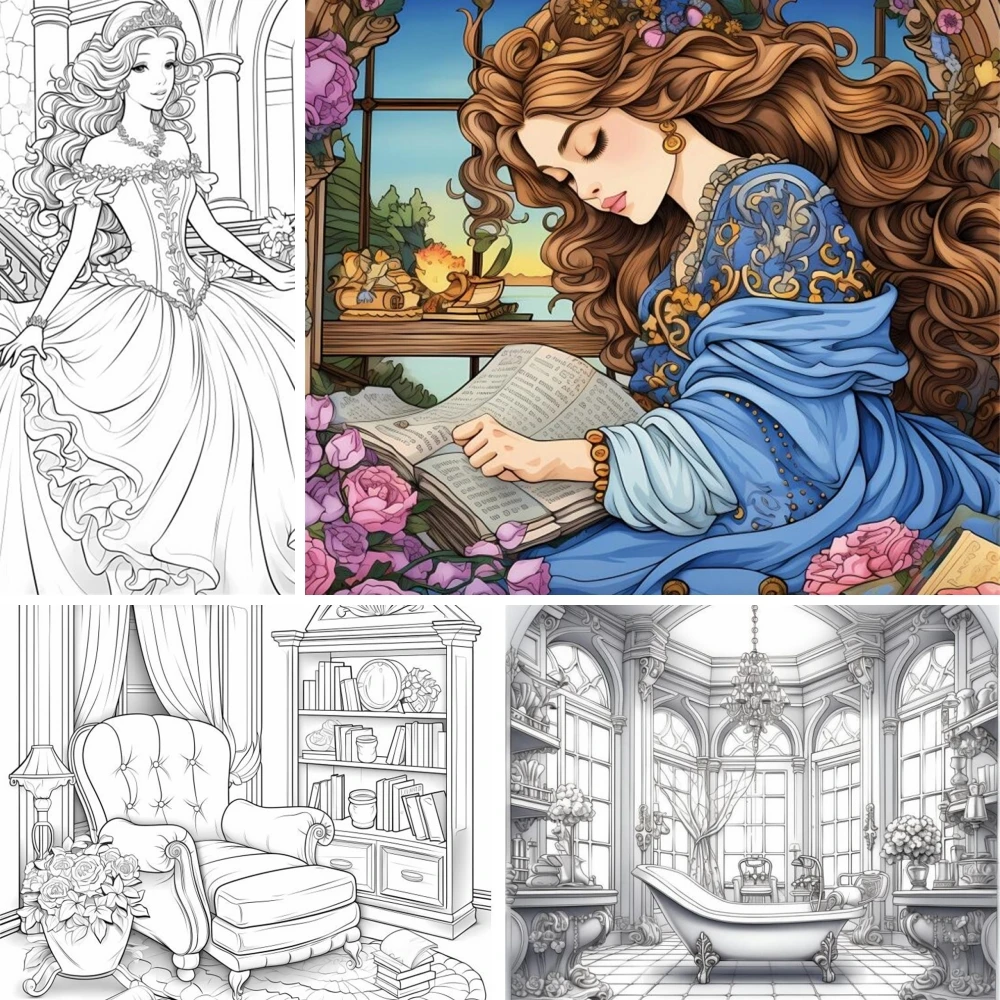 1pc Art Coloring Book 22 Page Coloring Books Gift For Birthday Party Relieve Stress Kill Time Graffiti Painting Drawing Art Book