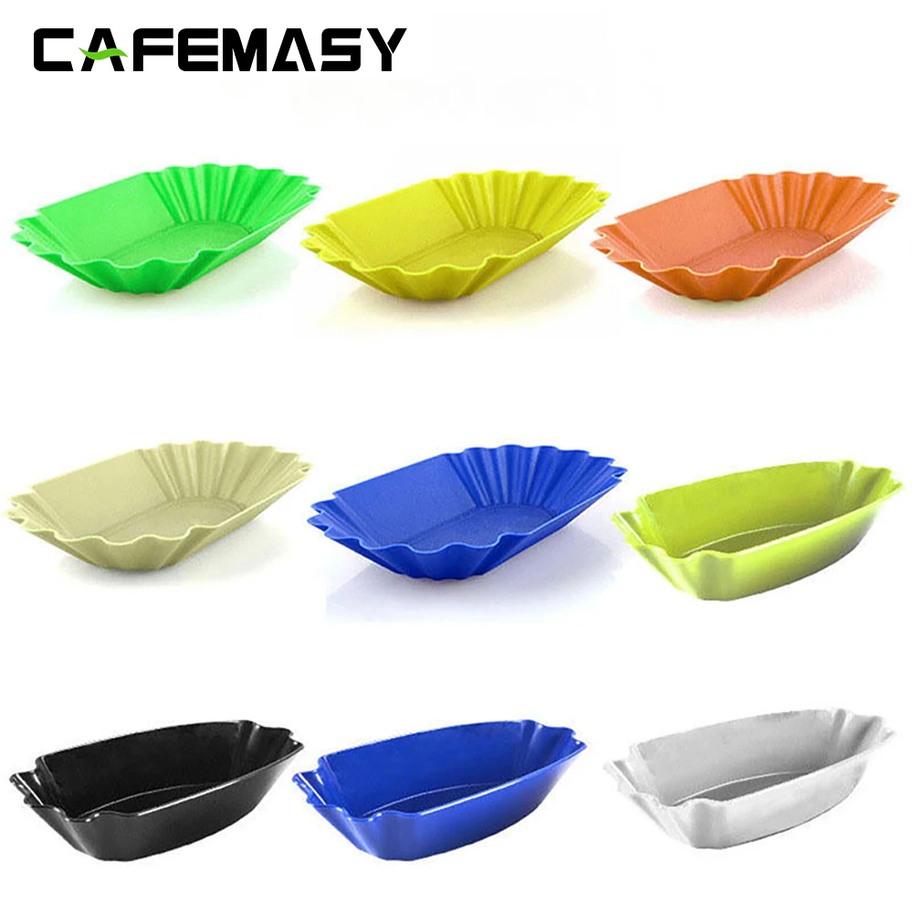 

CAFEMASY 5PCS Plastic Coffee Beans Plate Reusable Oval Coffee Beans tray For kitchen Coffee Bean Display Barista Accessories