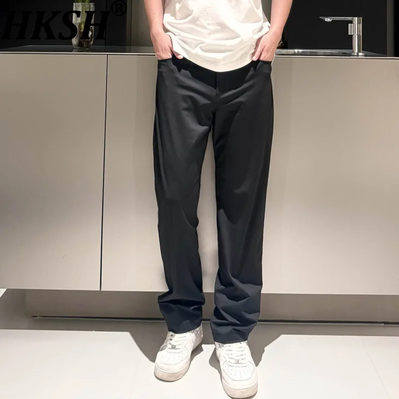 

HKSH Spring Autumn New Men Outdoor Sports Quick-Dry Breathable Simple Casual Pants Trendy Elegant Fashion Ins Suit-Pants HK18993