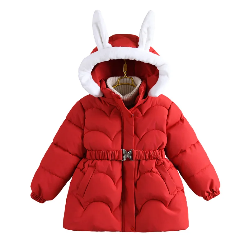 

Winter New Girls' Plush Thick Down Jacket Fashionable And Versatile Hooded Jacket Clothing