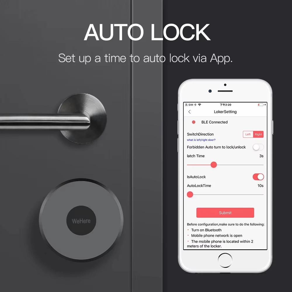 Wehere M521 قفل الباب الذكي بصمة اسطوانة بلوتوث للباب 50-100 مللي متر سمك دعم TUYA TTlock خيارات متعددة