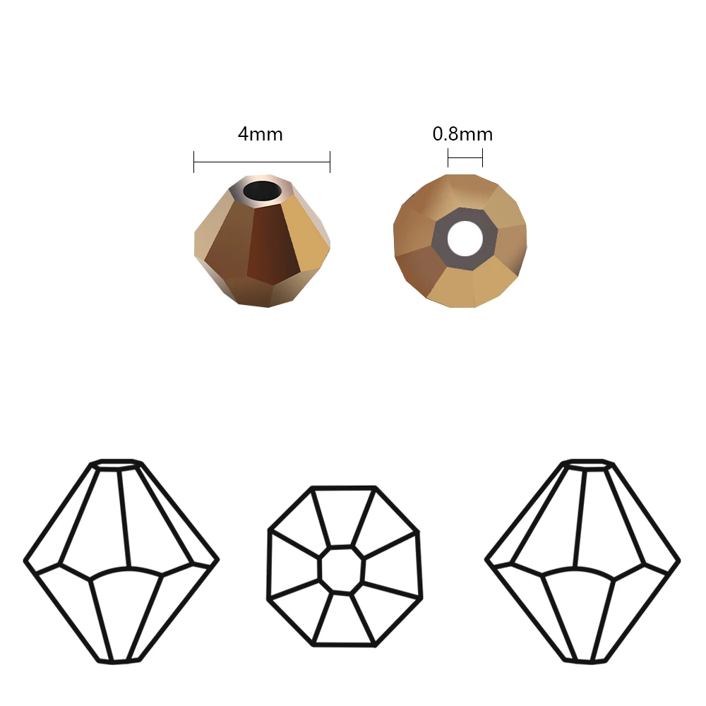 Cuentas de cristal checo para fabricación de joyas, abalorios sueltos bicono facetados para pulsera, collar y pendientes, 4MM, 1400 unids/lote por caja