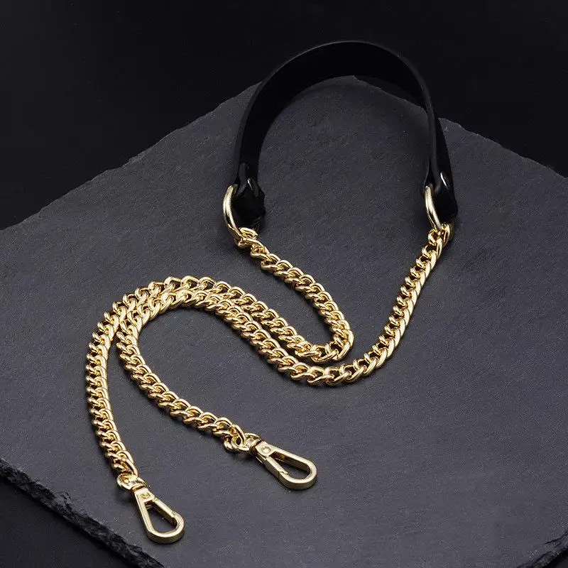 120cm Metall-Taschenkette Ersatz PU-Taschenriemen für DIY-Handtaschengriffe, Umhängetaschenriemen, Zubehör für Taschengriffe – Detail 1