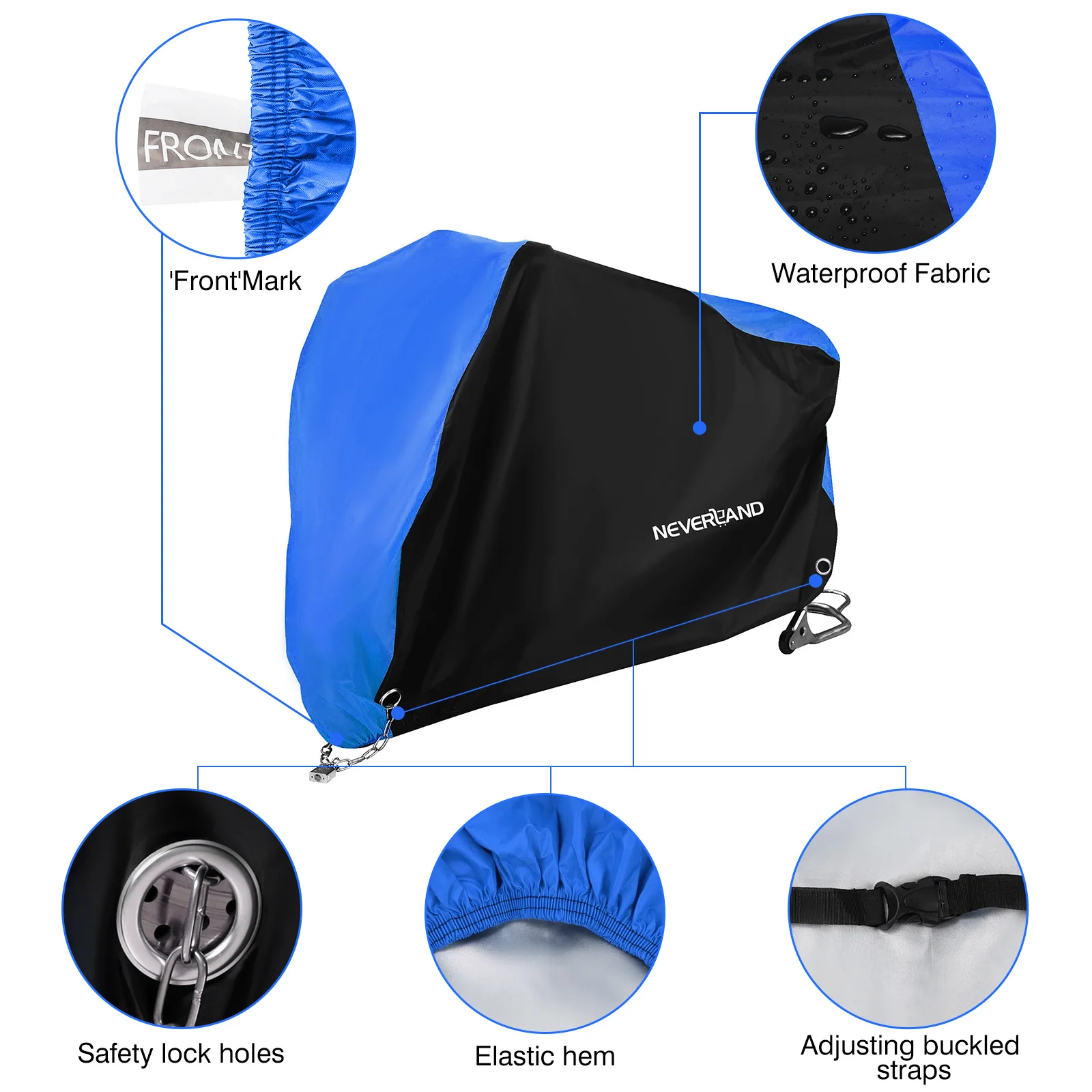 Motorcycle Cover Waterproof Outdoor Indoor Scooter Dirt Motor Bike Case Sun Rain Protector Rain UV Upgrade 210D Thickened3Layers