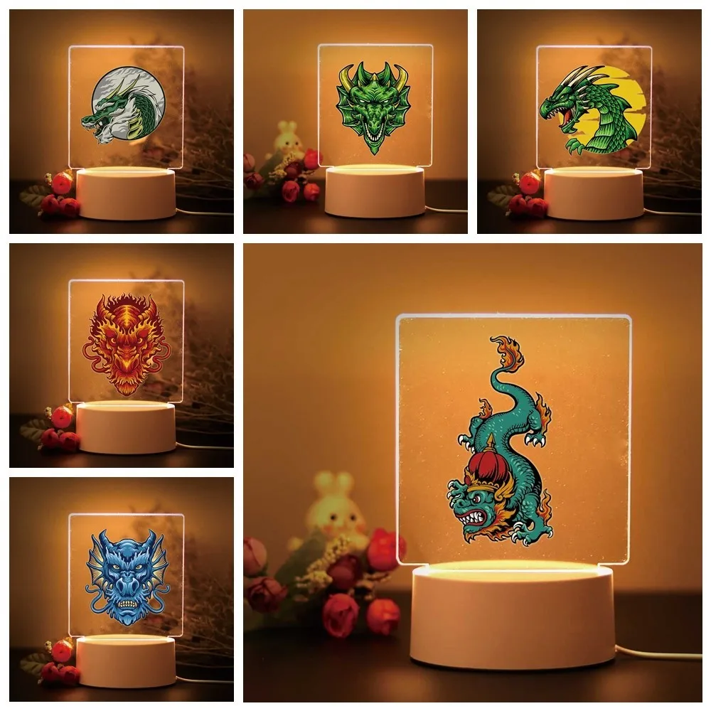 

1 pc cute NEW Western Dragon Led Table Lamp Usb Ambient Desk Lamp With Touch Button