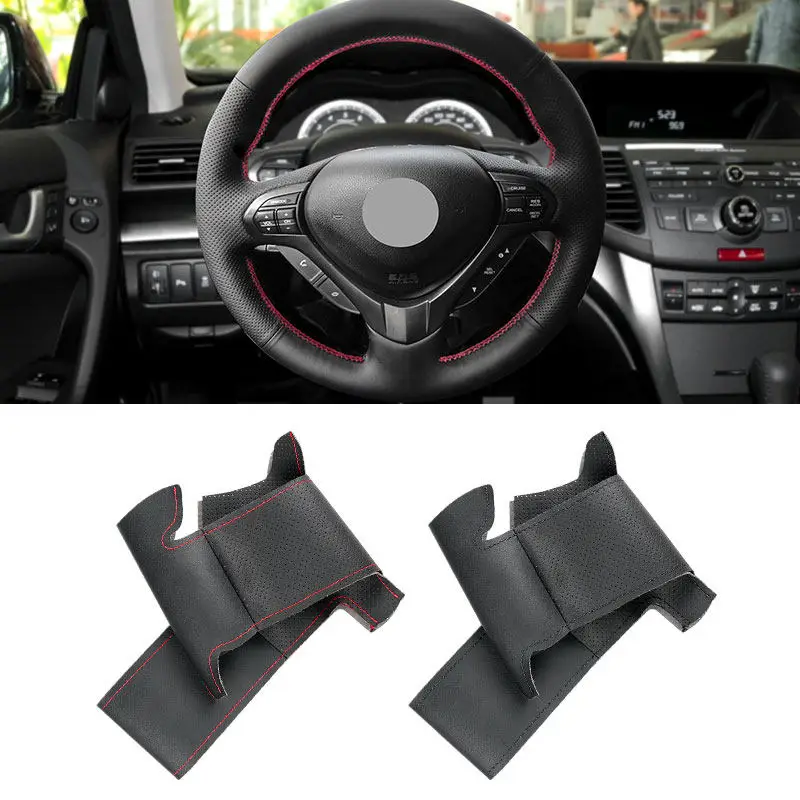 For Honda Accord Euro 2008-2015 Acura TSX 2009-2014 TSX Sport Wagon 2011 2012 Car Steering Wheel Cover Perforated Leather Trim