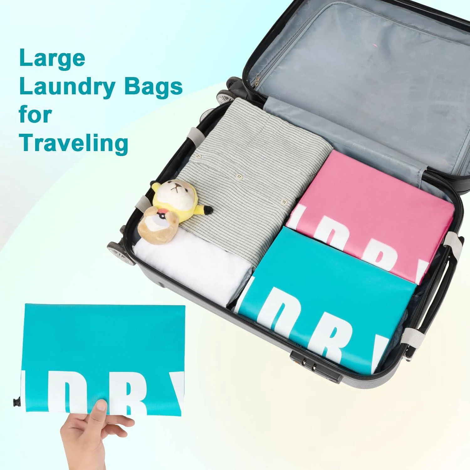 Laundry Bag,2 Pack Travel Laundry Bags for Dirty Clothes,Large Laundry Bags for Traveling,Dirty Clothes Travel Bag, 24\
