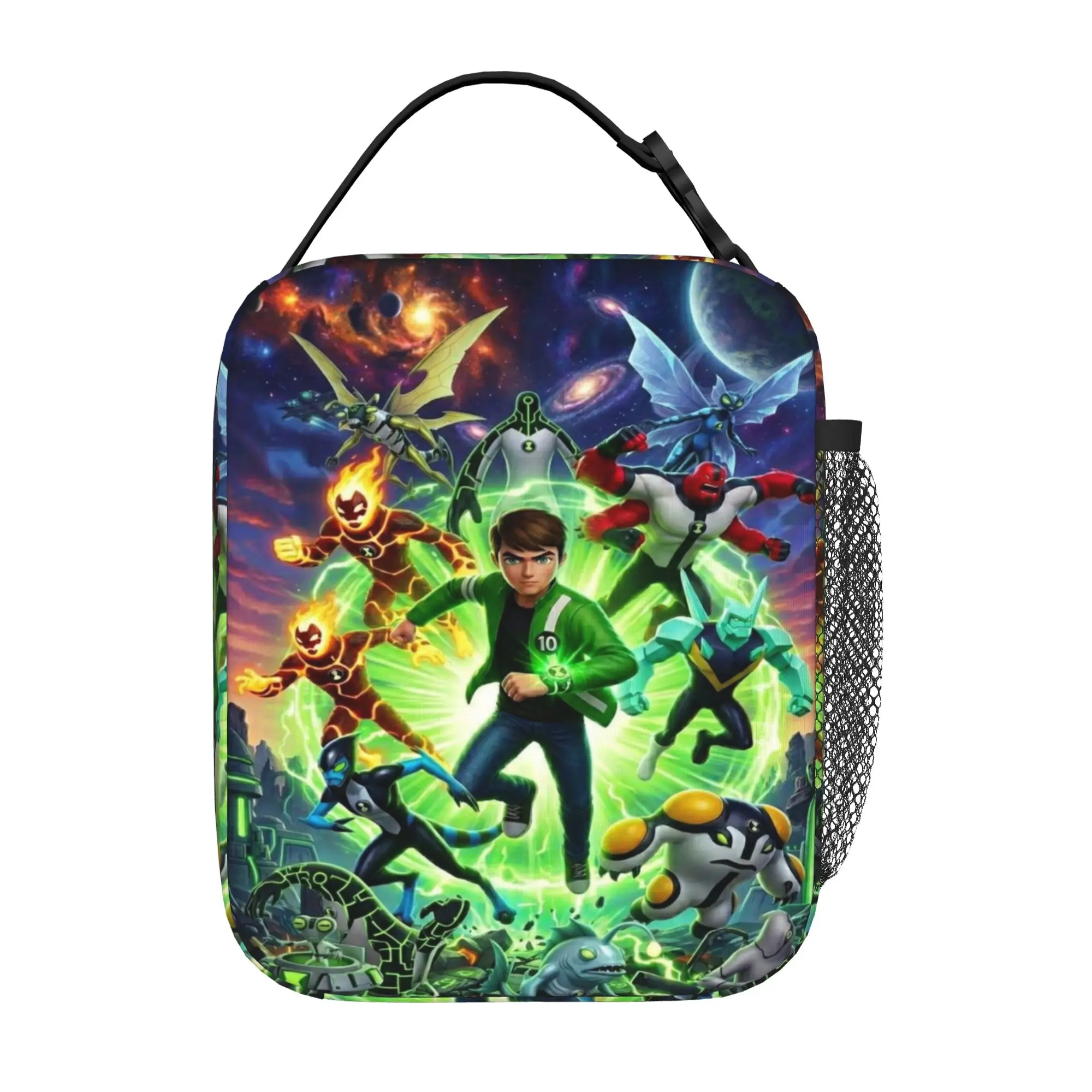 Back to school Ben 10 Lunch Bag Ben10 Cosmic Alien Team Poster Large Capacity Harajuku Design Portable Food Storage Lunch Bag