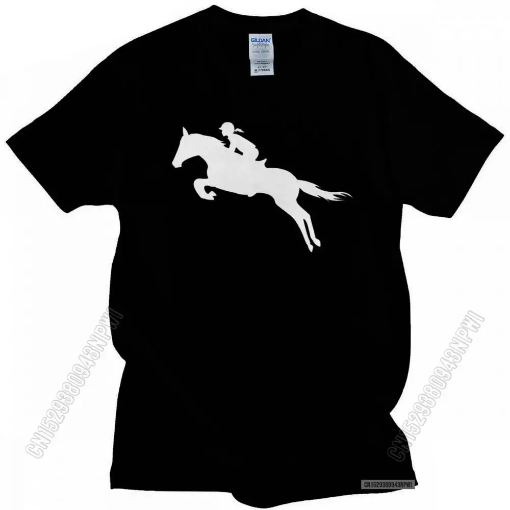 Horse Show Jumping T Shirt Men Pre-Shrunk Cotton Handsome T-Shirt Fashion Equestrian Rider Tee Tops Fitted Streetwear Merch