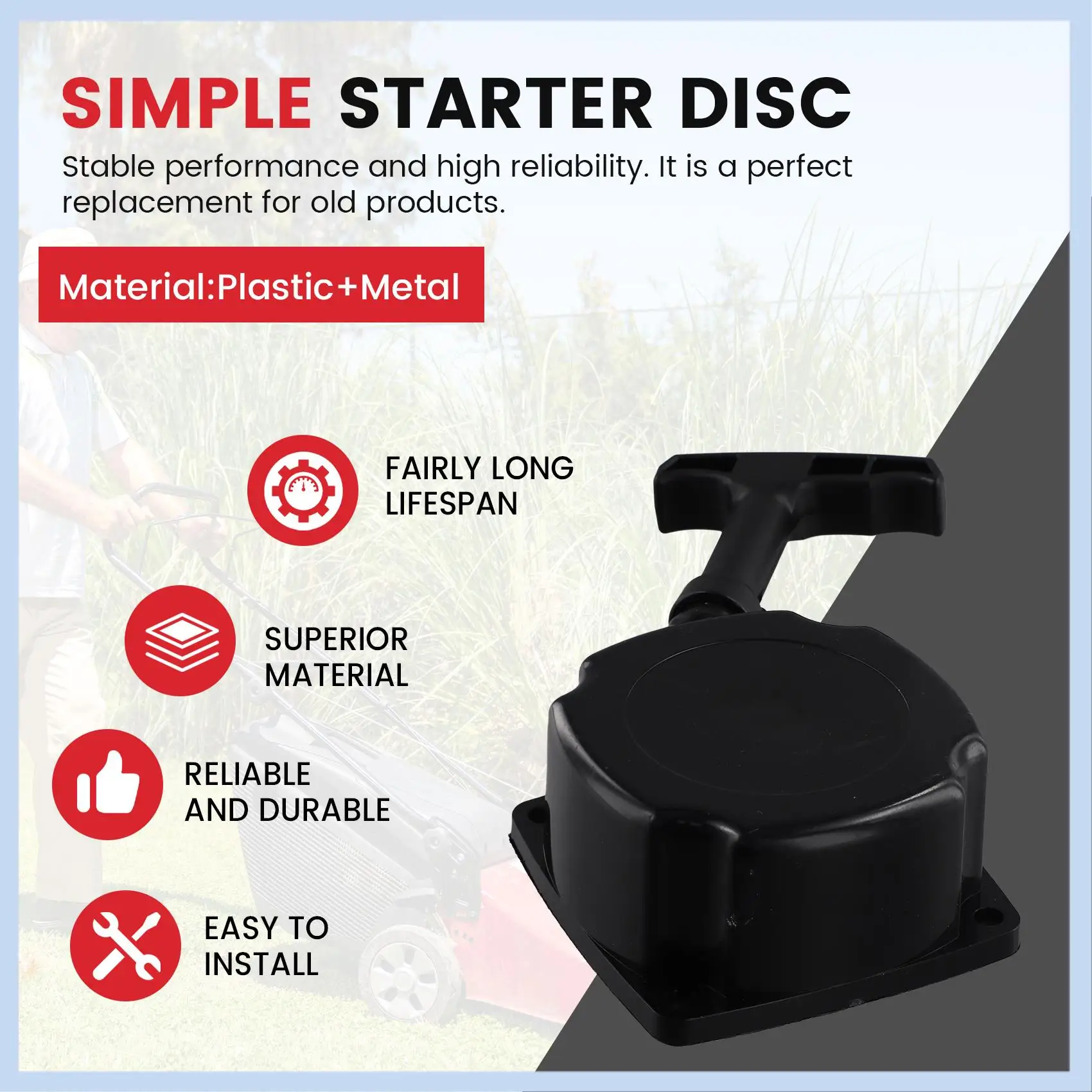 

AS63-CG430 CG520 Easy Starter With Pulley For TL43 TL52 1E40F-5 1E44F-5 Grass Trimmer Cutter Weed Eater Low Pawl Starter