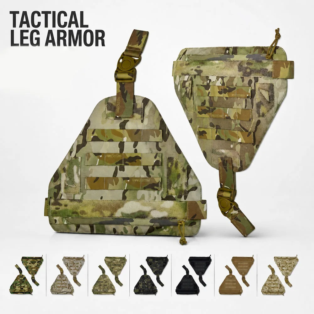 Tactical Thigh Guard with Rotating Quick Release Buckle Detachable Belt Mount Leg Armor Protector for Airsoft Hunting Shooting