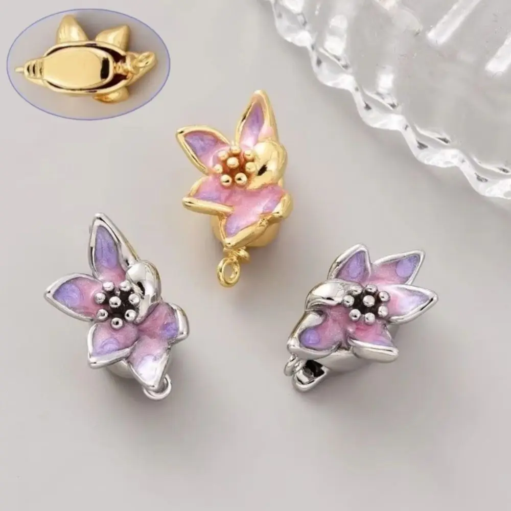 

New Water Lily Lotus Ingot Jewelry Clasp Gold Plated DIY Fastening Lock Bracelet Brass Material Accessorie