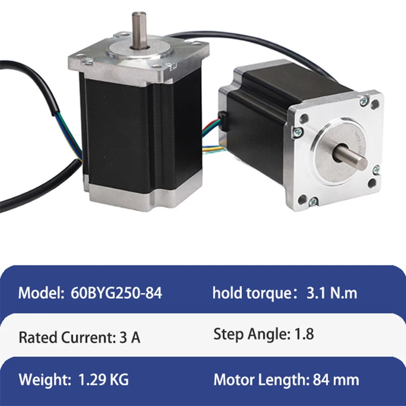 Motor paso a paso de circuito abierto de alta calidad EMTECH 60BYG250-84 Nema24 para máquina CNC