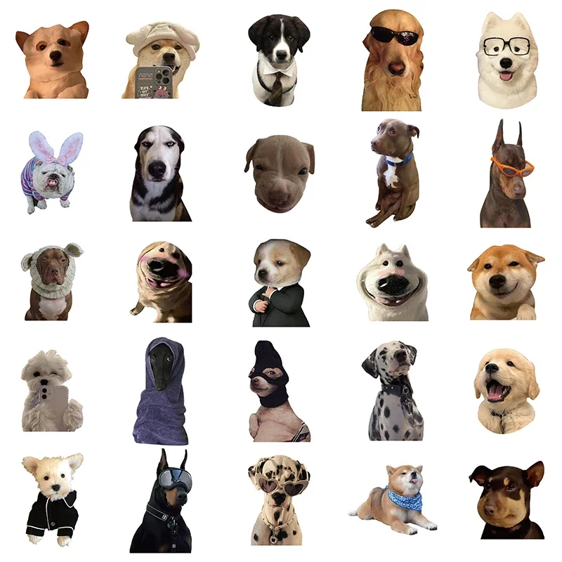 50PCS MEME Dog Puppy Funny Cute Stickers Vintage For DIY Kids Notebook Luggage Motorcycle Laptop Refrigerator Decal Toy Decor