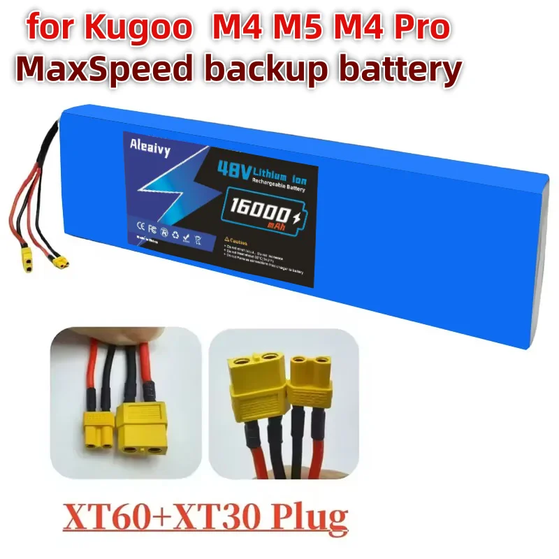 Large Capacity 48V 16Ah 13S5P 18650 Extended Scooter Battery with BMS, Suitable for Kugoo M4 M5 M4 Pro MaxSpeed Backup Battery