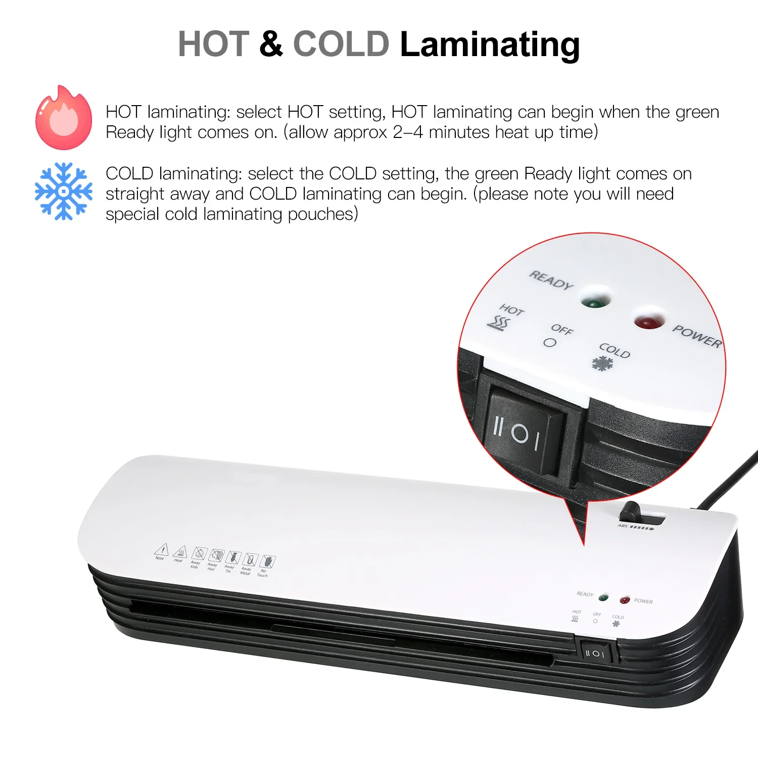 Mini Laminator Machine Set A4 Hot and Cold Lamination 2 Roller System with 20 Laminating Pouches Paper Cutter Corner Device Kit