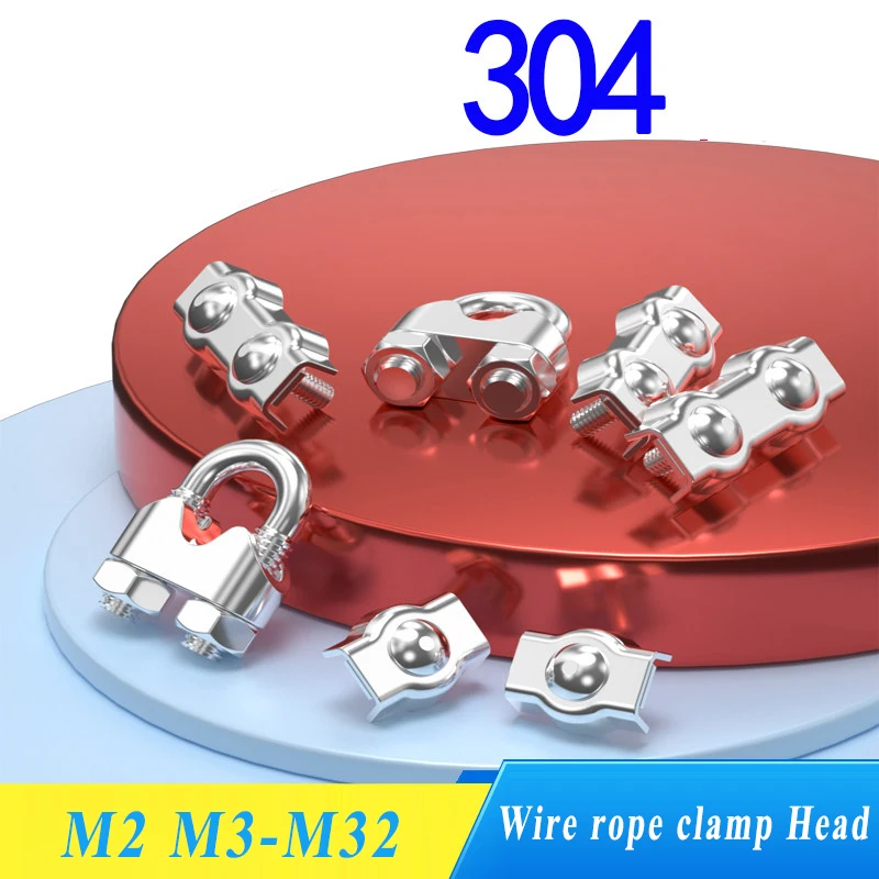 M2-M32 Stainless Steel Wire Rope Clips U Type Cable Clamp Wire Rope Grip Thimble Cable Clamp - Heavy Duty for Wire Rope Fixing