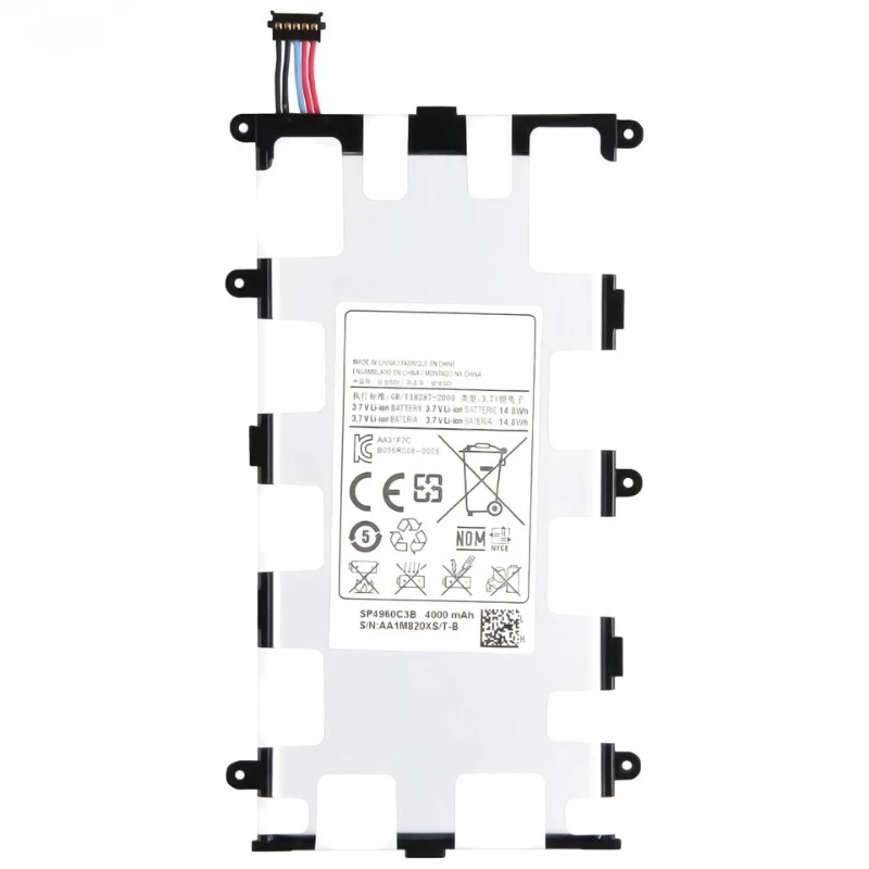 SP4960C3B Tablet Battery For Samsung Galaxy Tab2 7.0 P3110 P3100 ,Galaxy Tab 7.0 Plus P6200 Replacement Battery 3.85V 4000mAh 2