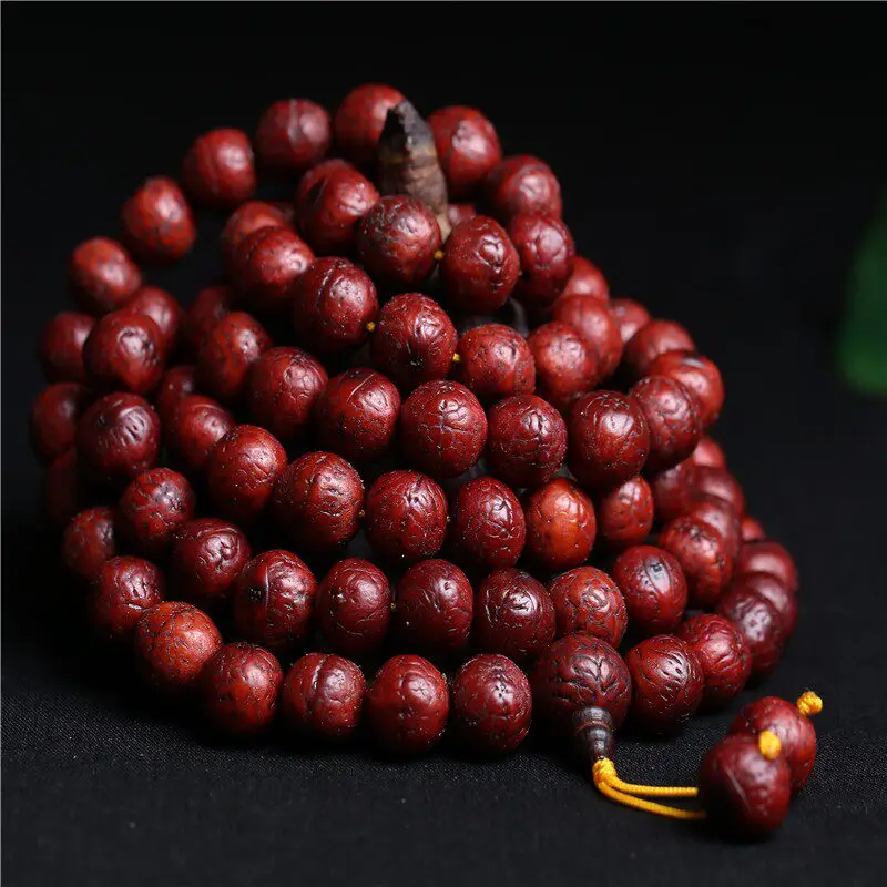 Traditional Chinese Style 14mm Patina Nepalese Phoenix Eye Bodhi 108 Beads Mala Lucky Blessing Wealth Attracting Unisex Meditati