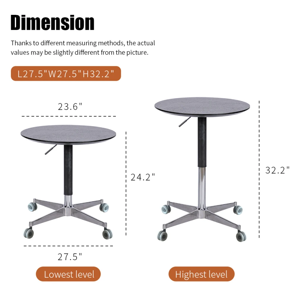 Cafétafels, Verplaatsbare Verstelbare Salontafel 360 Draaibare Toonbank Hoogte Aluminium Stervoet, Cafétafels