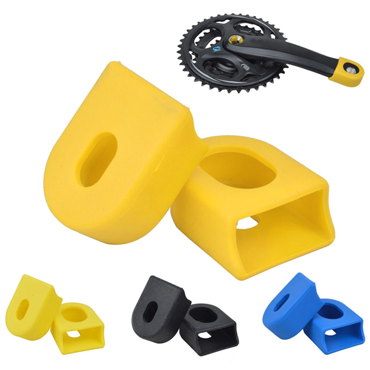 

Crank Arm Covers Bike Sleeve Case Tooth Plate Protector Yellow Protectors Wear Shock Resistant Crankset Protective Case For
