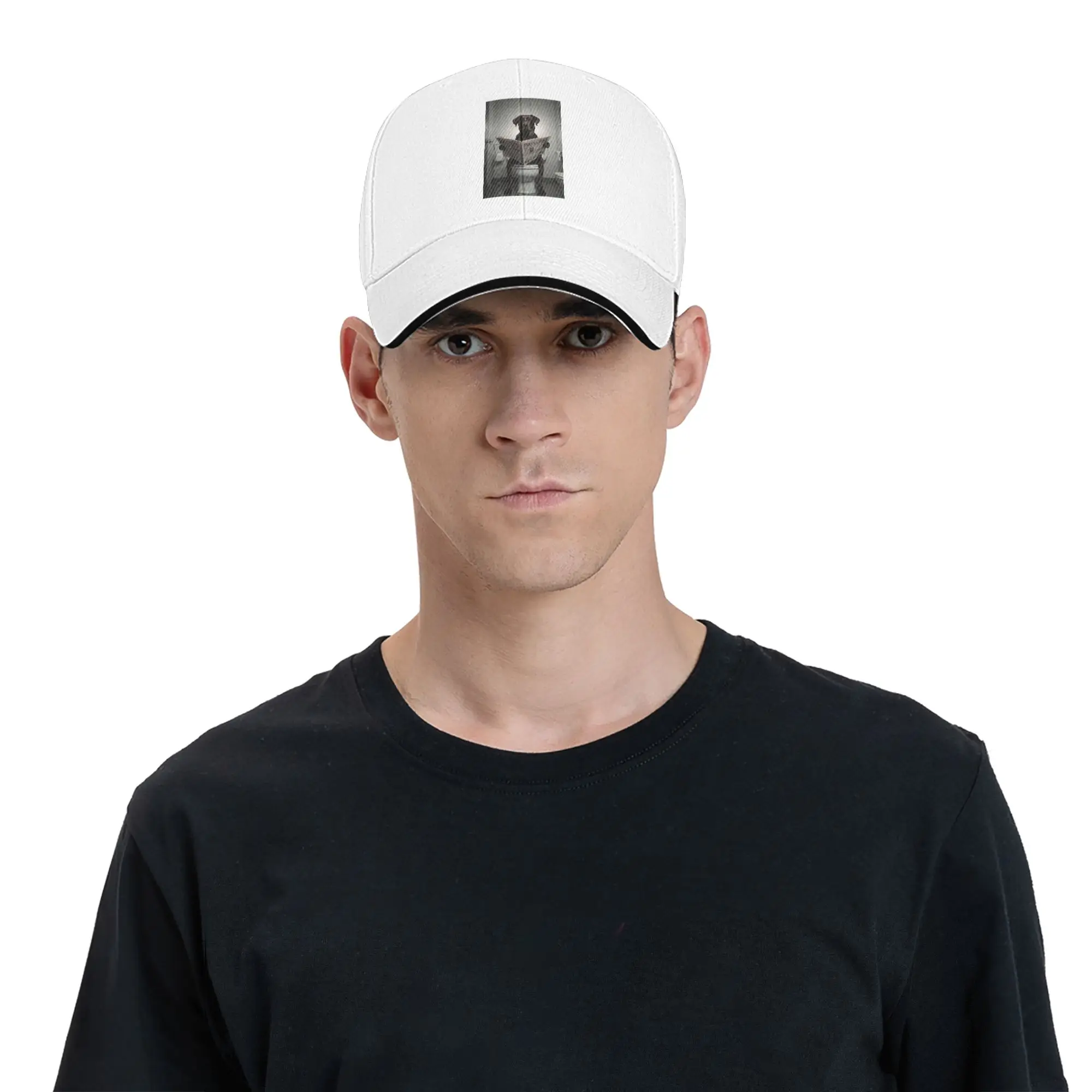 Chocolate Labrador Reading a Newspaper Cap Fashion Baseball Caps Adjustable Hat Hip Hop Summer Unisex Baseball Hats Customizable