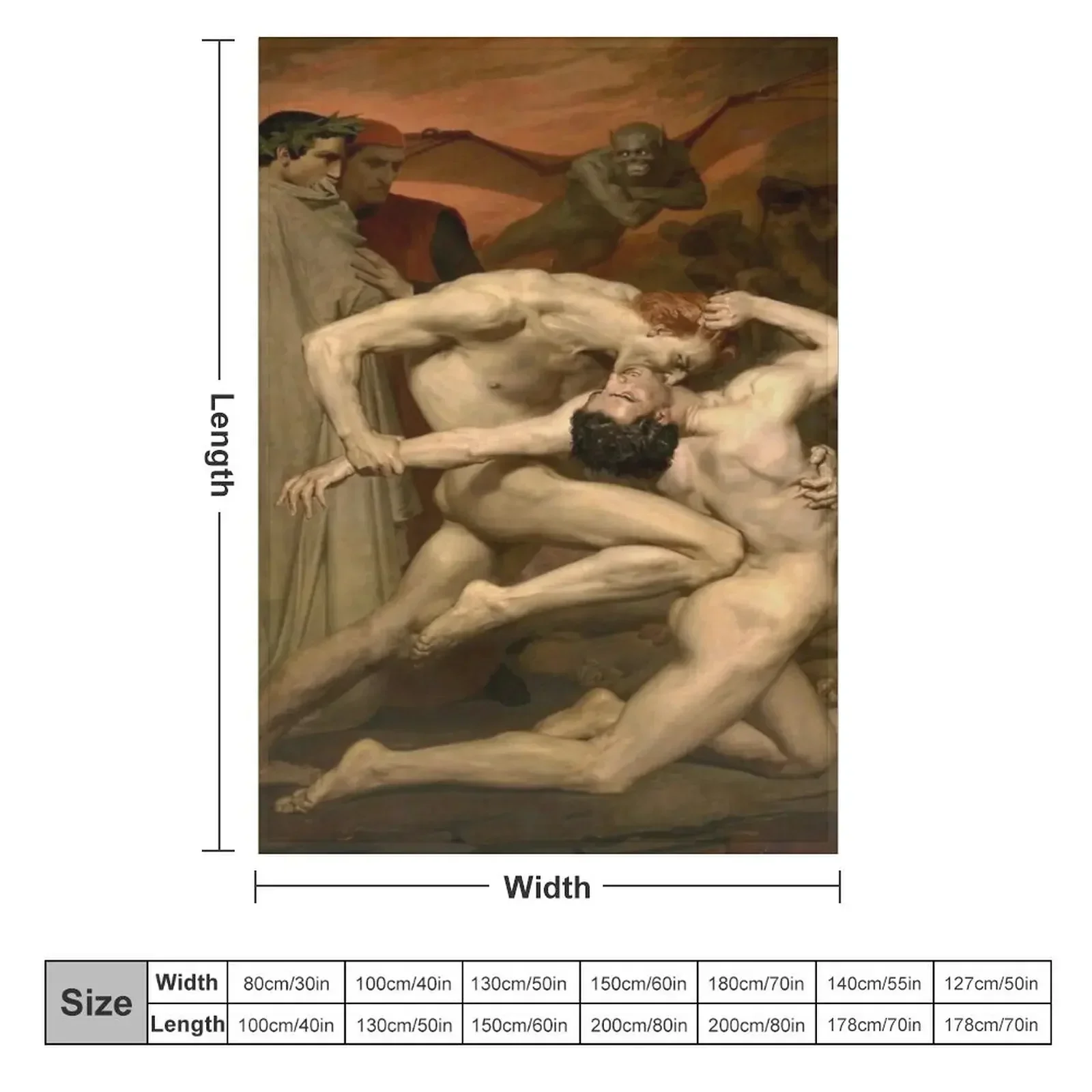 William-Adolphe Bouguereau - Dante and Virgil (Dante et Virgile) (1850) Throw Blanket Giant Sofa For Decorative Sofa Blankets