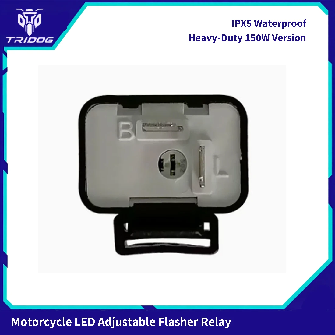 Motorcycle LED Adjustable Flasher Relay 0.1W-150W Load Fix LED Fast Flashing IPX5 Waterproof for Honda Yamaha Suzuki 110cc-150cc