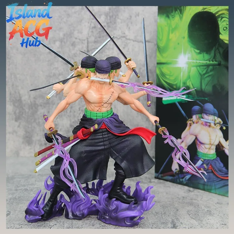 

One Piece Roronoa Zoro Action Figure Nine Sword Style Asura Enma Pvc Statue Anime Figurine Desktop Ornament For Anime Collectors