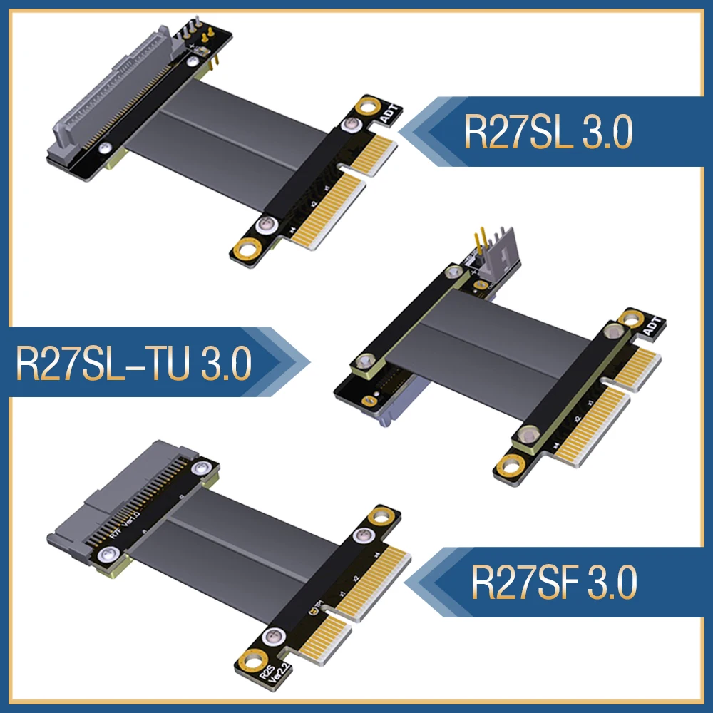 ADT PCI-E 3.0 X4 To U.2 (SFF-8639) Splint Vertical Extension Cable Extender Riser PCI Express PCIe 4x R27SL for U.2 NVMe SSD