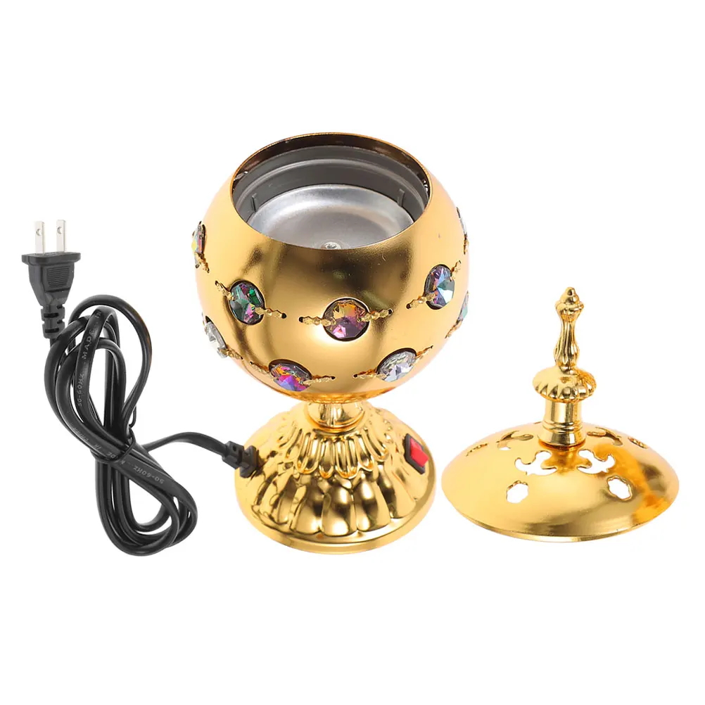 

Electric Incense Burner Iron Censer Holder for Home Relaxing Decorative Table nament Metal Vintage