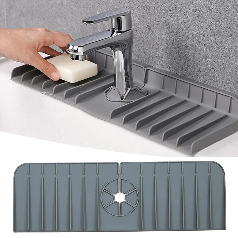 

Splash Guard Dry Countertop Protector Kitchen Silicone Faucet Sink Mat for Bathroom Kitchen Gadgets for Around Faucet Handle