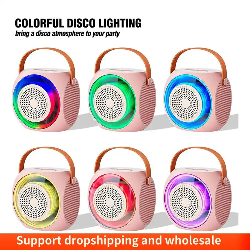 

AA86 Mini Karaoke Machine, Portable Bluetooth Speaker Wireless Microphone For Kids And Adults With LED Lights