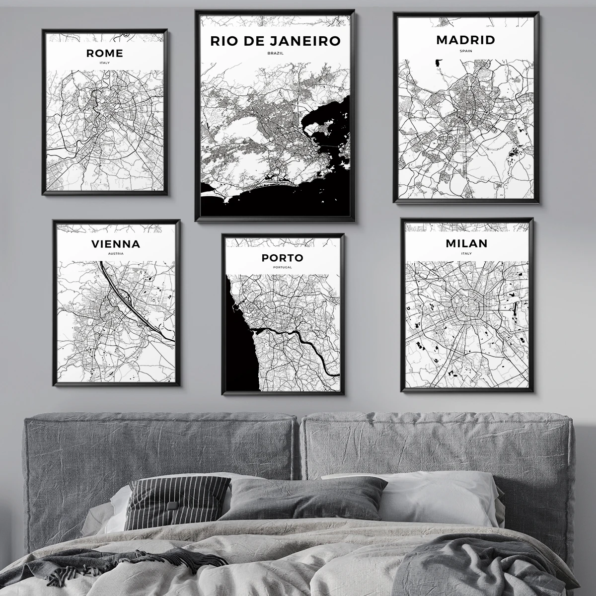 Nowoczesna czarno-biała mapa m – Star Map Poster recenzja i cena