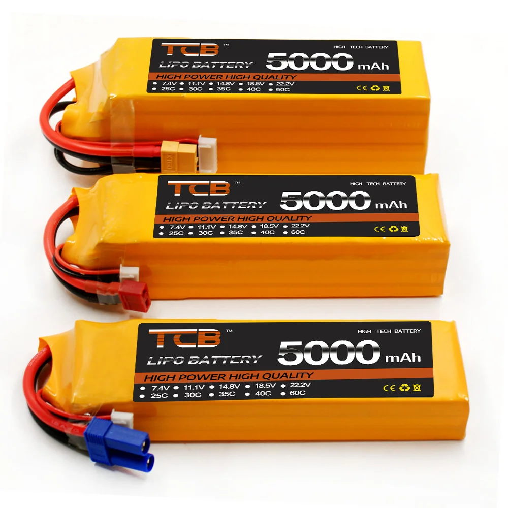 Nowy TCB bateria Lipo 2S 3S 4S 6S 1500mah 2600mah 3300mah 5000mah 6000mah 4000mah 7.4V 11.1V 14.8V 22.2V T XT60 części do zdalnego sterowania