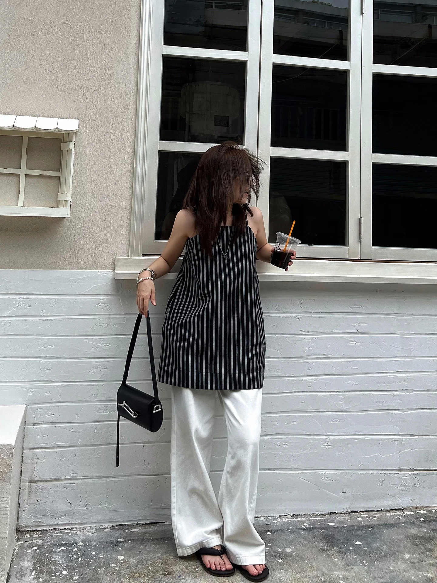 

Повседневный полосатый топ на бретельках для женщин, летний модный топ на одно плечо маленького размера, удобный, дышащий, из полиэфирного волокна