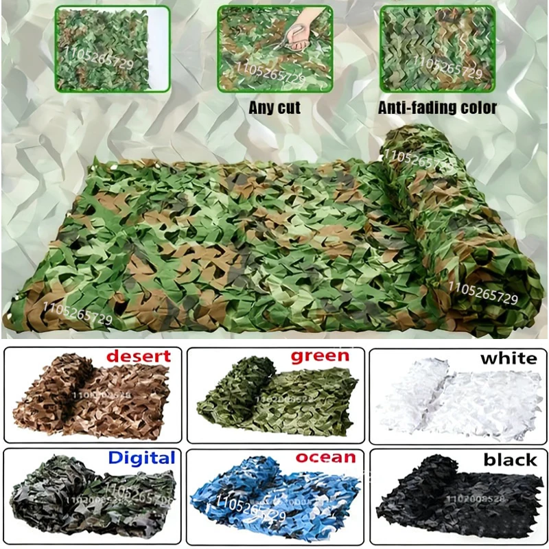 Double-Layer Camouflage Netting, Military-Style Camouflage Netting, Suitable for Use as balcony Shade Netting or for Camping