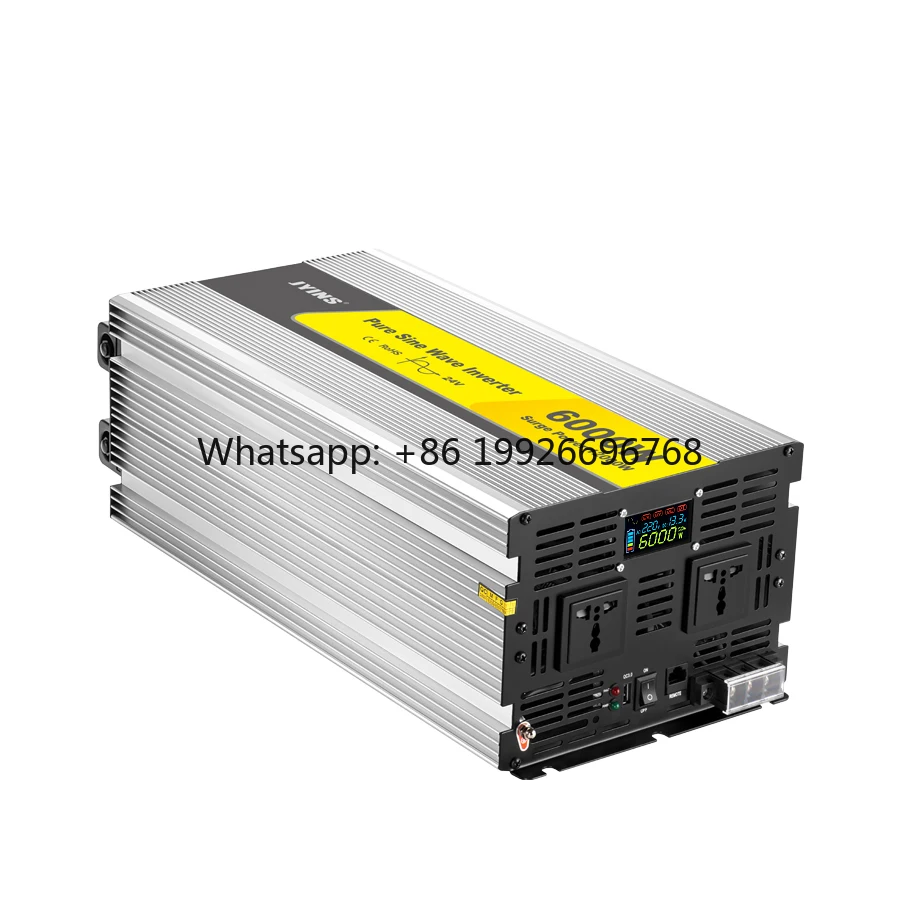 

Инвертор JYINS 6000 Вт, 12 В/24 В/48 В/220 В, однофазный, чистая синусоида, 50/60 Гц, с ЖК-дисплеем, для бытовой техники и автомобилей