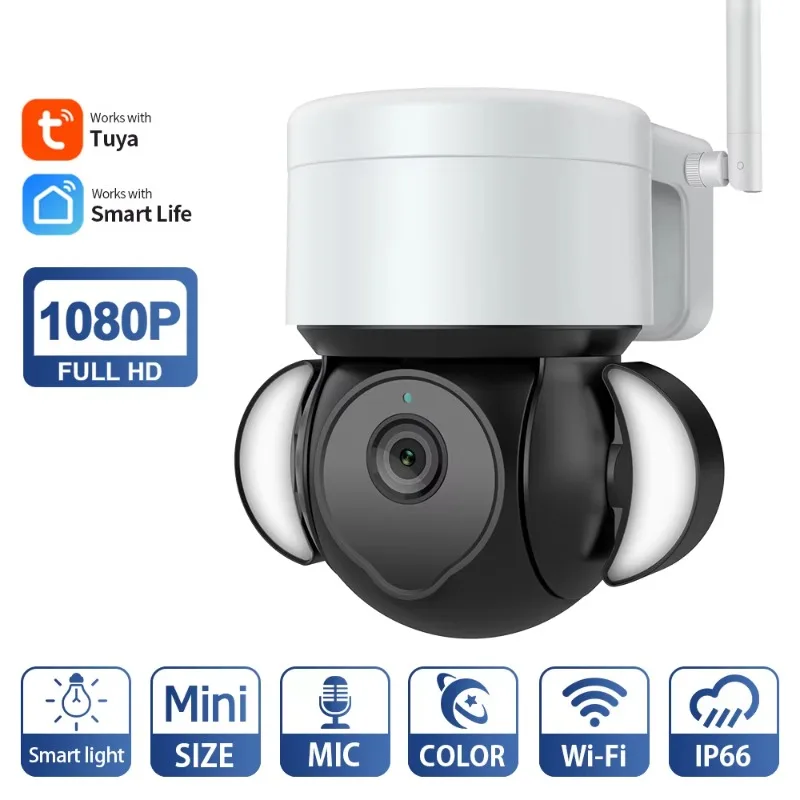 Tuya Smart 2Mp تتبع لاسلكي Ai Wifi Ip Ptz كاميرا 1080P كامل اللون للرؤية الليلية كاميرا صغيرة #2