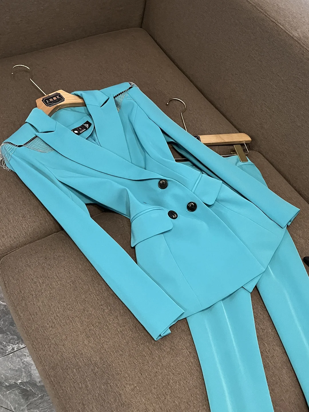 Setelan Jas Wanita Ele Pakaian Kerja Formal Konferensi Akhir Tahun Pembawa Acara Pakaian Resmi Presiden Pakaian Profesional X38