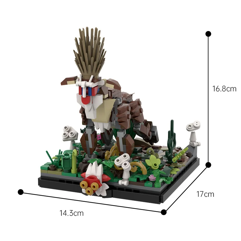 MOC Forest Spirit Building Blocks - Film Mononoked Princess Mighty God of Nature Kodama DIY Brick Model Kit for Kids Adults