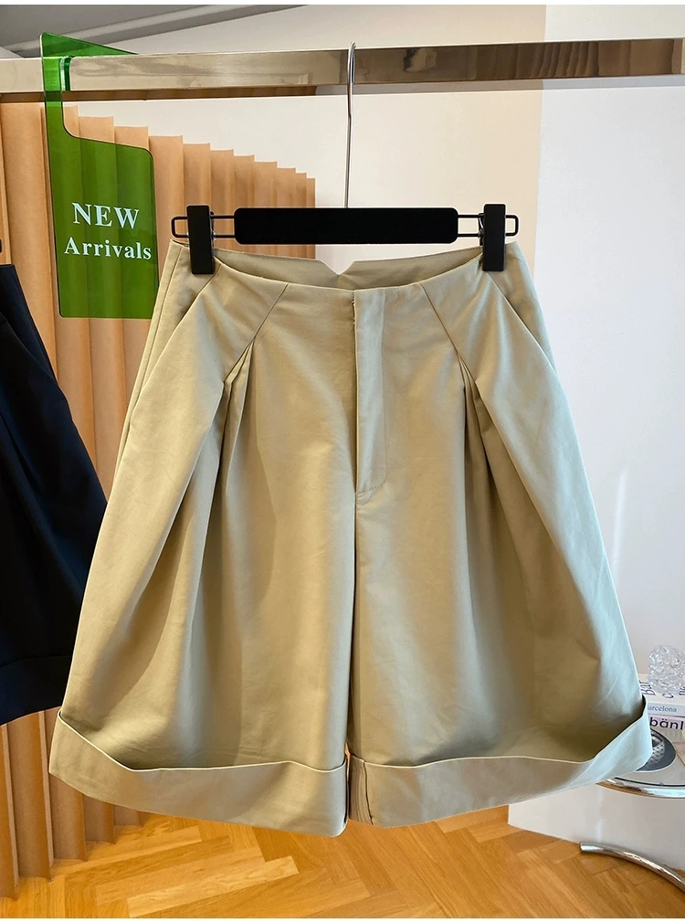 

Ele Свободная рабочая одежда трапециевидной формы с высокой талией, женская летняя верхняя одежда, брюки Sli, уникальные супер красивые повседневные широкие брюки